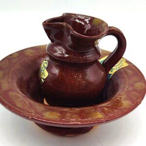 Jamestown Pottery Redware Small Creamer Festival Park Virginia Hand Thrown